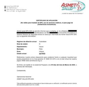 certificado de asmet salud|¿Cómo descargar el certificado de afiliación de Asmet。